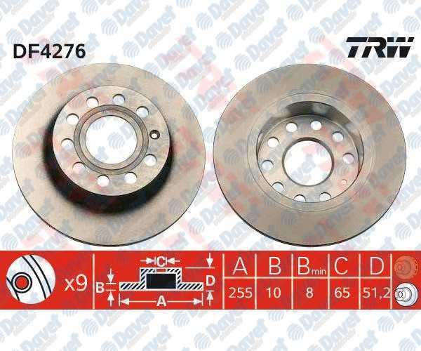 TRW DF4276 Arka Fren Diski Aynasi Octavia 1.4-1.6-1.9tdi-2.0tdi 06/04>Golf V 1.4 16v-1.4fsi-1.6-1.9tdi-2.0 10/03>
